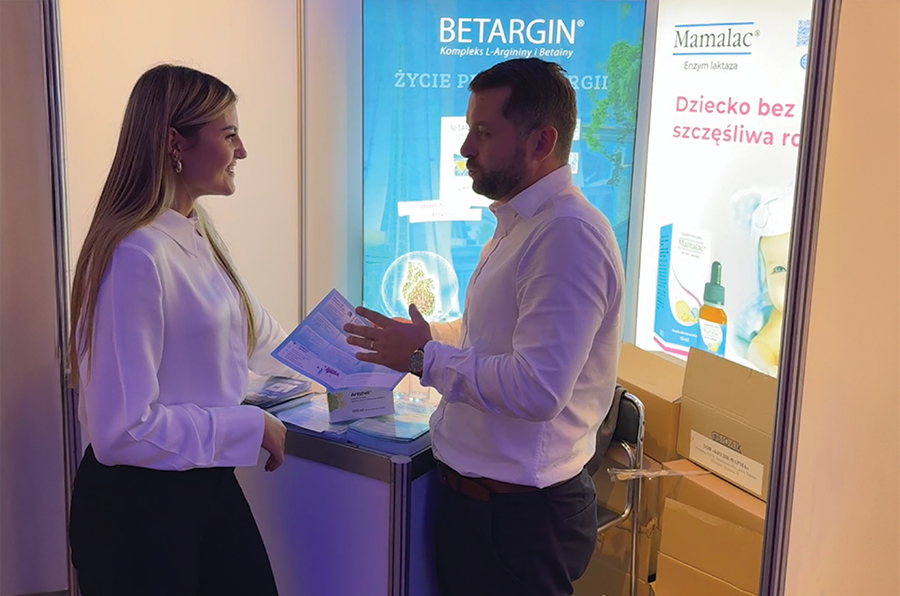 Uczestnicy konferencji PGF 2025 oraz prezentacja produktów Betargin i Mamalac od Vorwarts Pharma